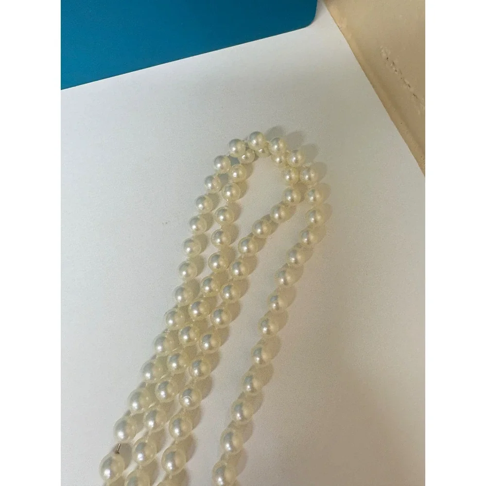 Vtg Style Faux Pearl Necklace Lot 5 Pieces White Cream Multi Strand Layered - Picture 2 of 16